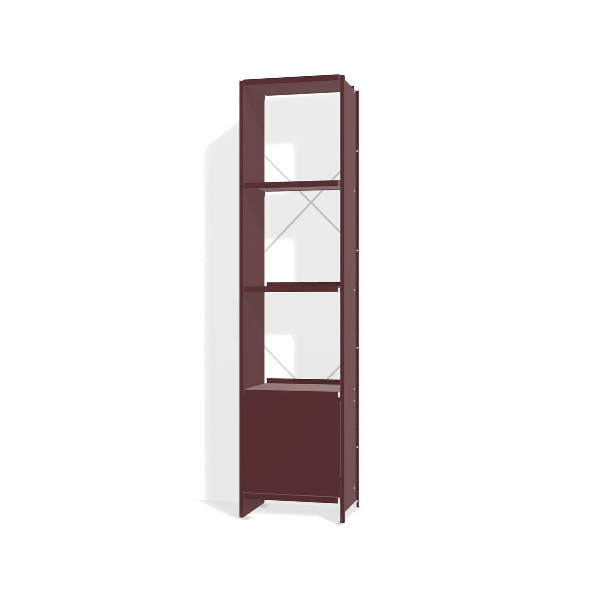 Lehni Aluminium Shelf System Narrow Shelf, with slide-in door - Black Red - Lehni
