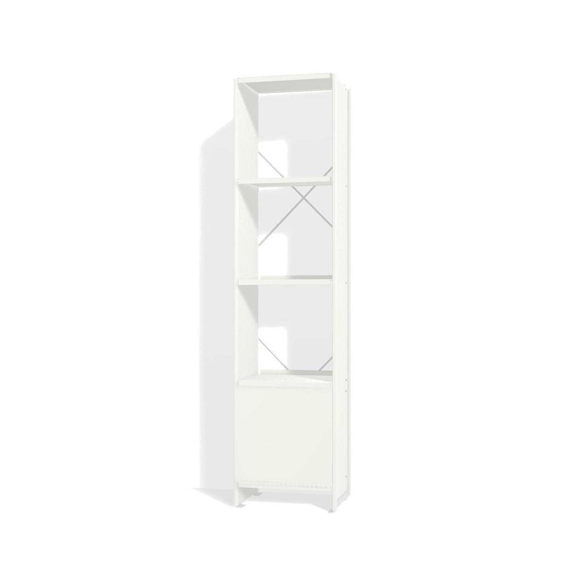 Lehni Aluminium Shelf System Narrow Shelf, with slide-in door - Signal White - Lehni