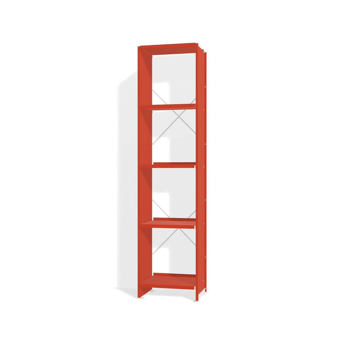 Lehni Aluminium Shelf System Narrow Shelf, open - Vermilion - Lehni
