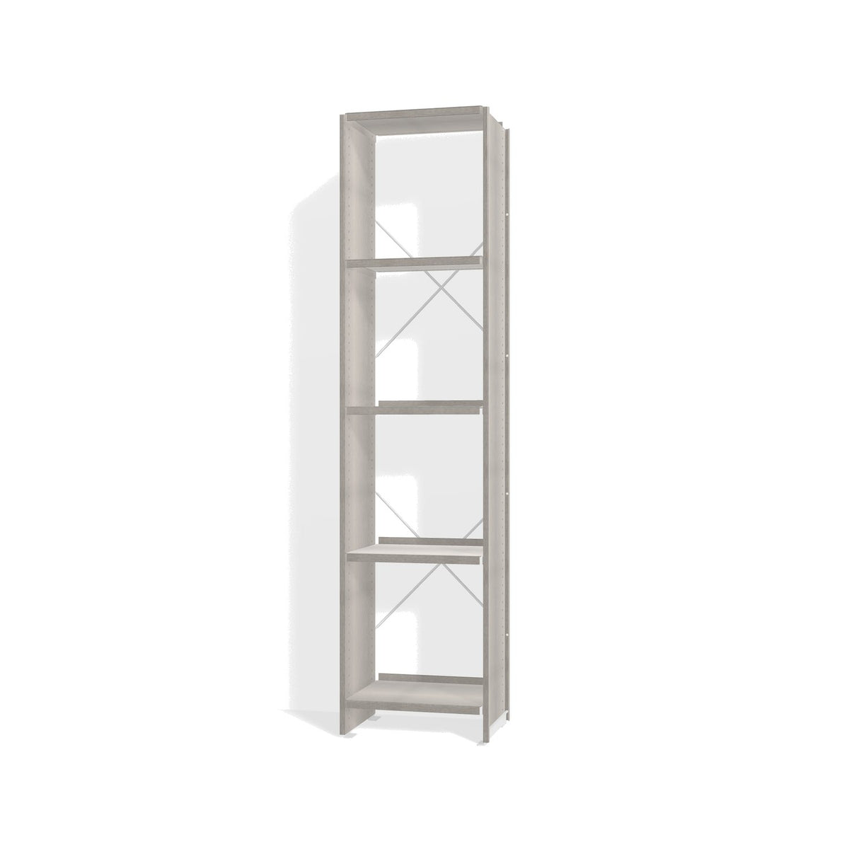 Lehni Aluminium Shelf System Narrow Shelf, open - Brushed Aluminum - Lehni
