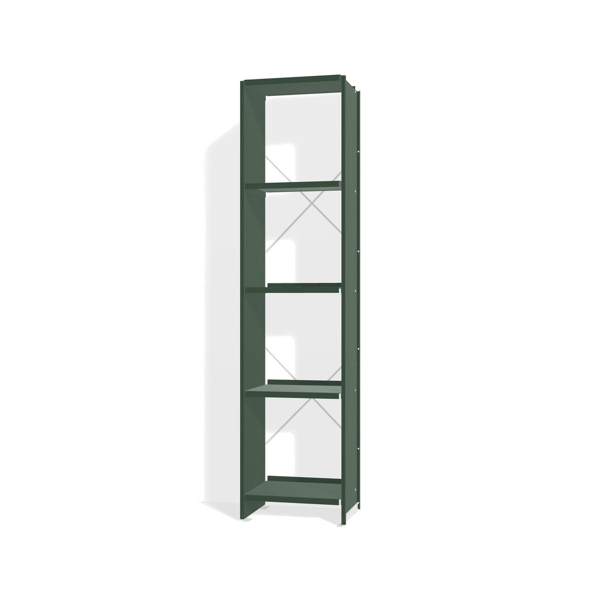 Lehni Aluminium Shelf System Narrow Shelf, open - Fir Green - Lehni