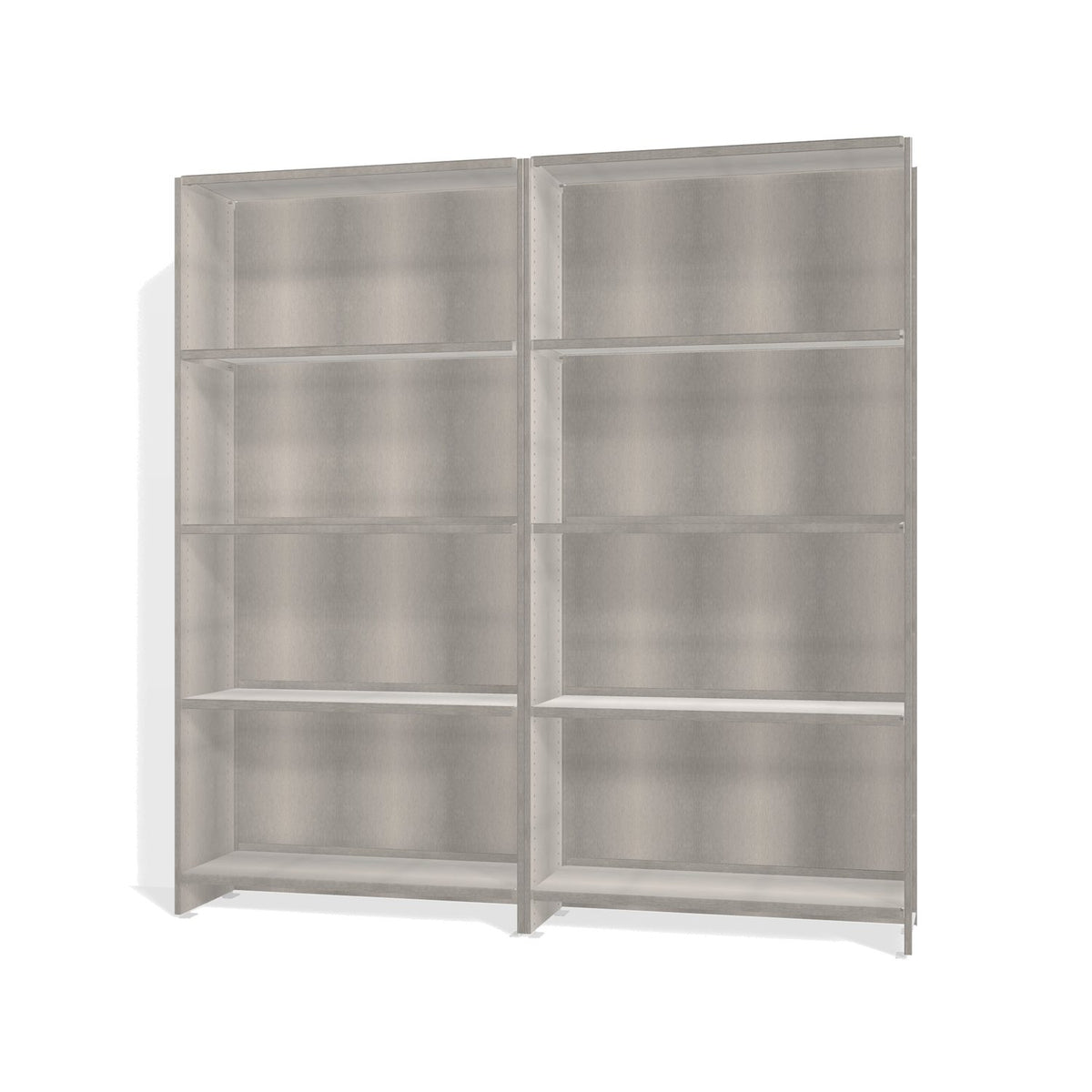 Lehni Aluminium Shelf System Shelf Wall, with back panels - Brushed Aluminum - Lehni