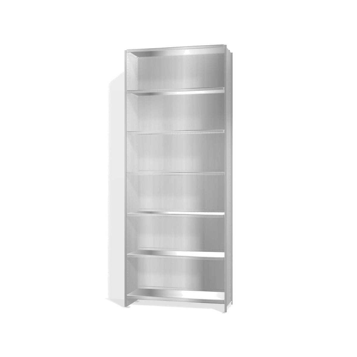 Lehni Aluminium Shelf System Tall Shelf, with back panel - Blank Aluminum - Lehni