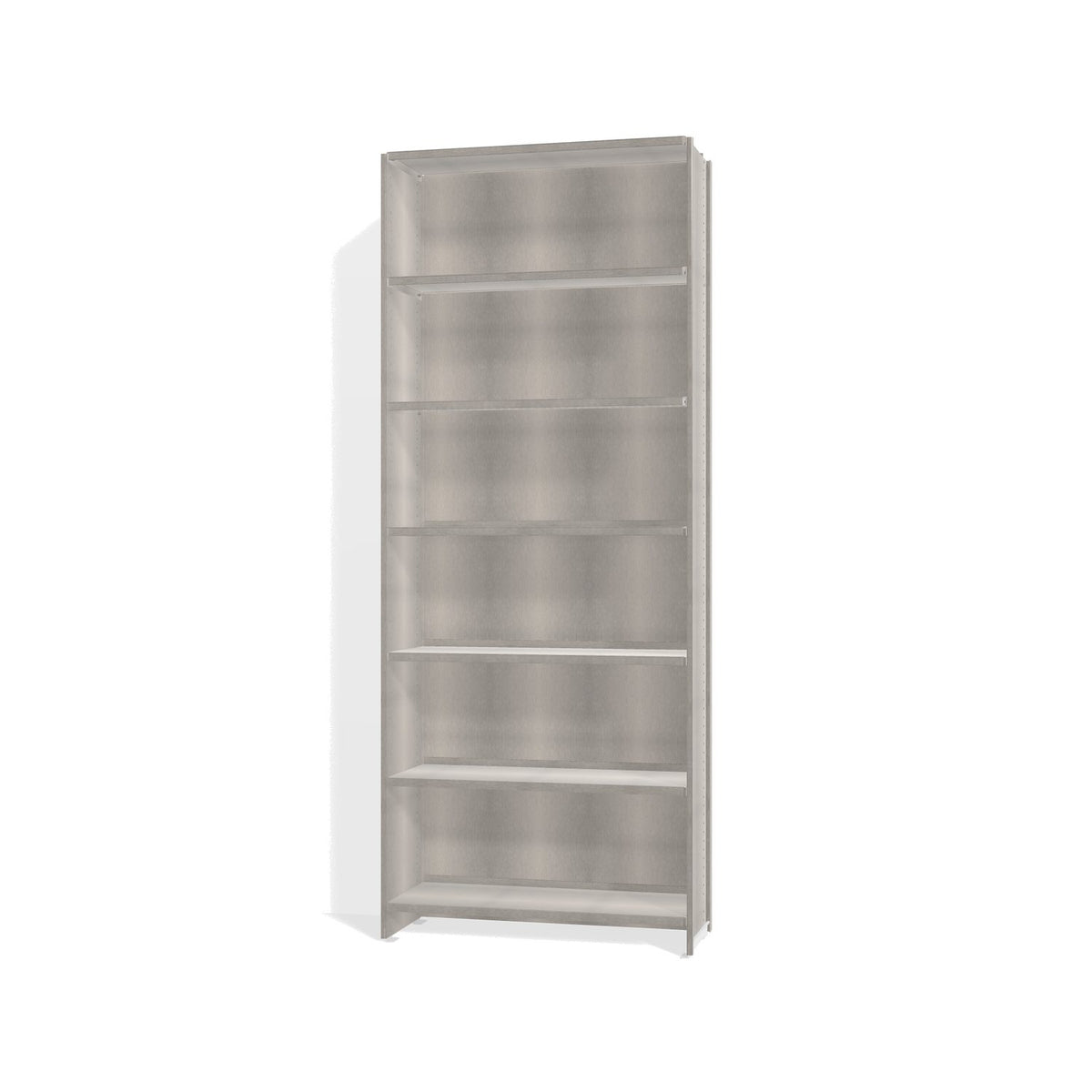 Lehni Aluminium Shelf System Tall Shelf, with back panel - Brushed Aluminum - Lehni