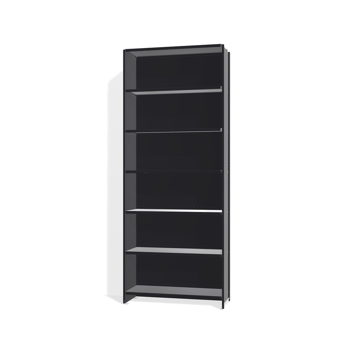 Lehni Aluminium Shelf System Tall Shelf, with back panel - Black - Lehni