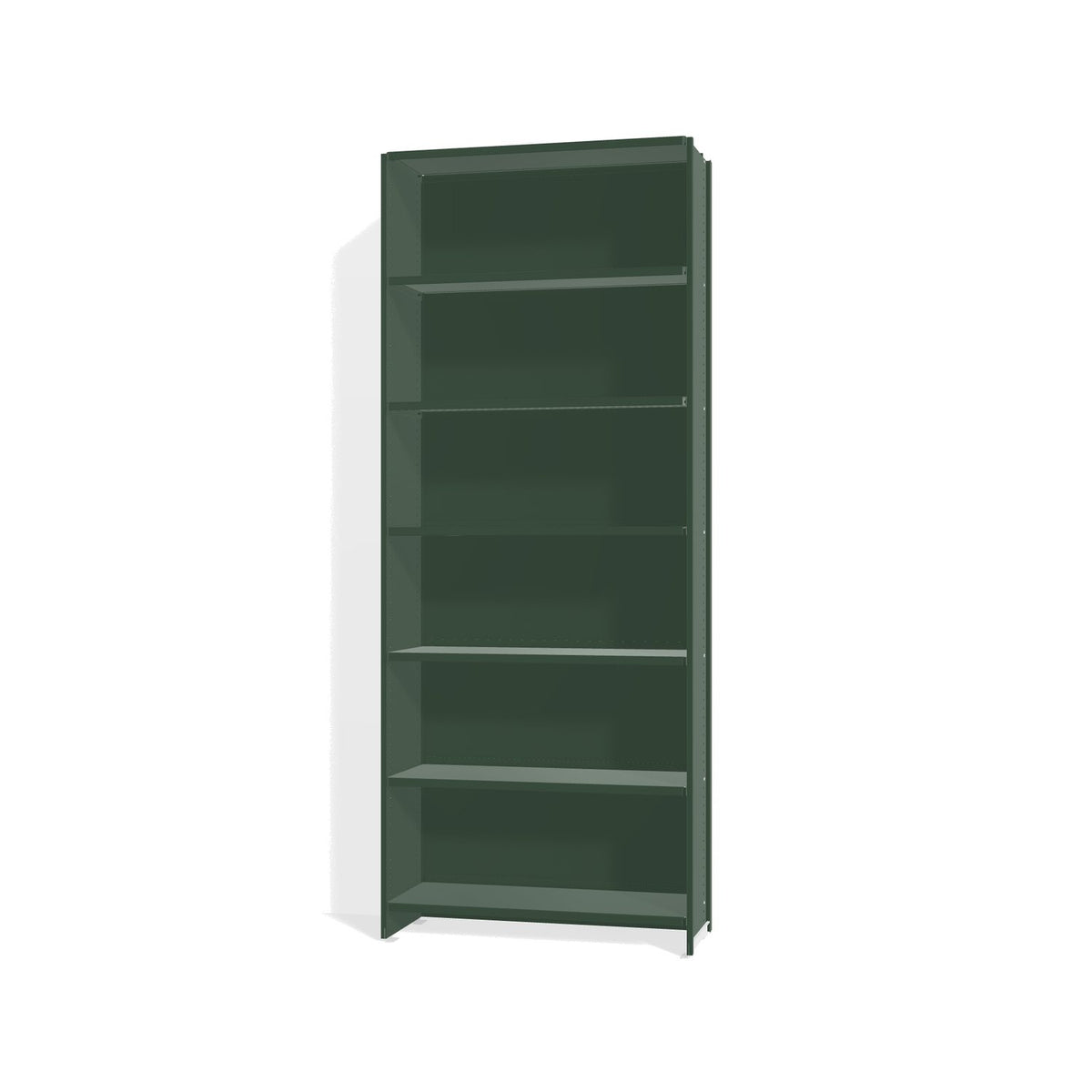 Lehni Aluminium Shelf System Tall Shelf, with back panel - Fir Green - Lehni