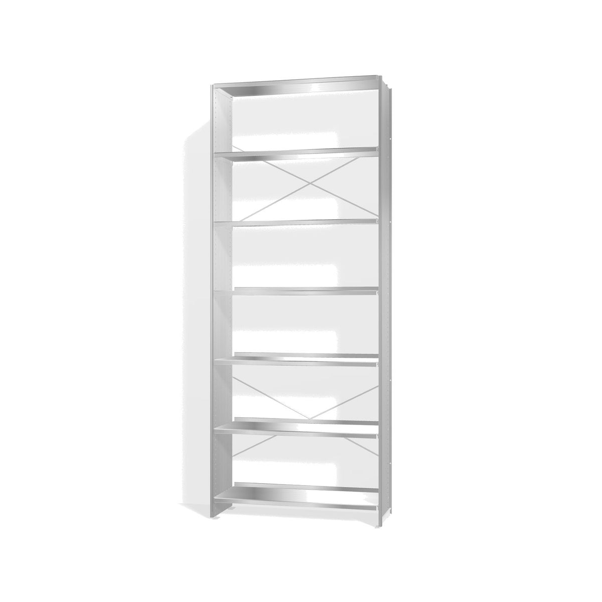Lehni Aluminium Shelf System Tall Shelf, open - Blank Aluminum - Lehni