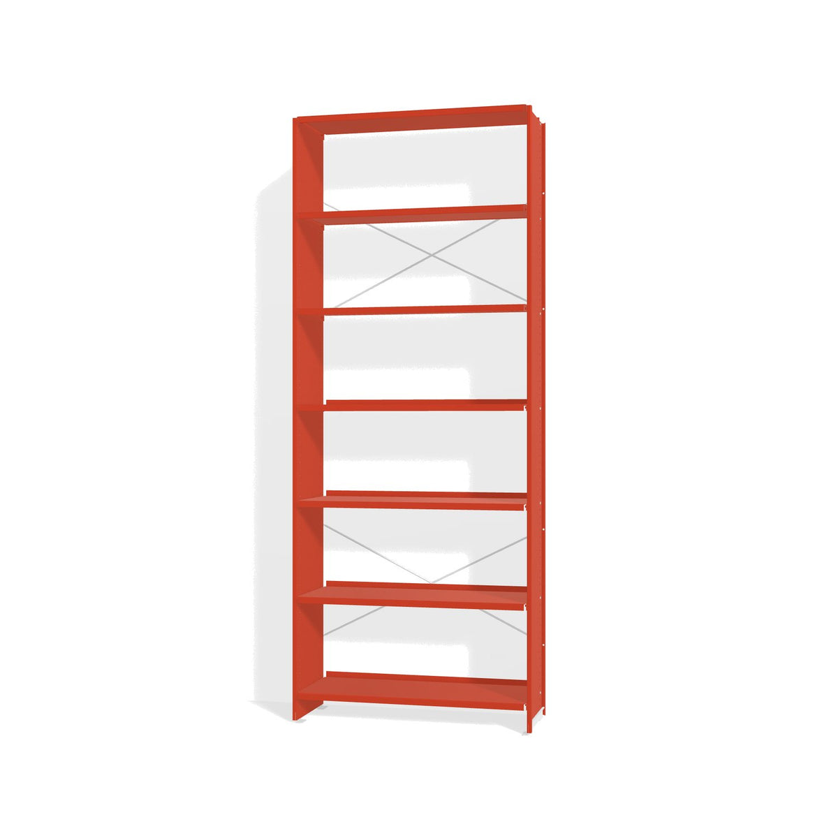 Lehni Aluminium Shelf System Tall Shelf, open - Vermilion - Lehni