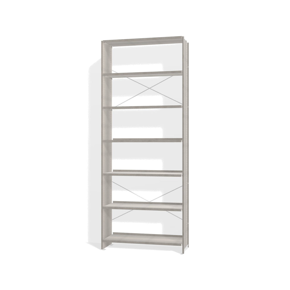 Lehni Aluminium Shelf System Tall Shelf, open - Brushed Aluminum - Lehni