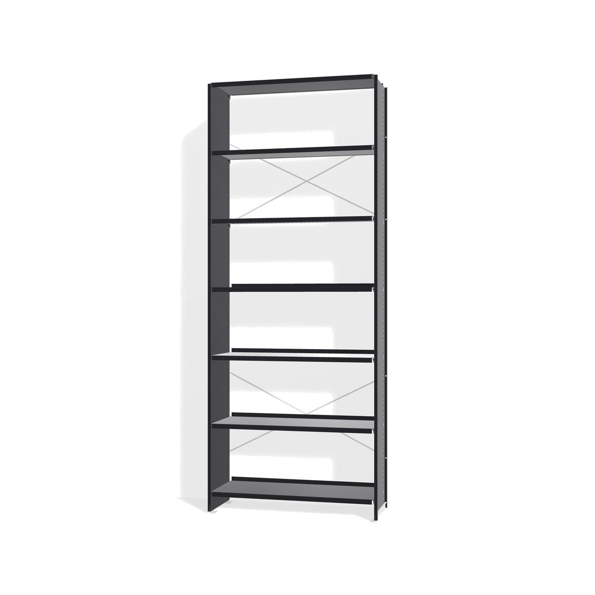 Lehni Aluminium Shelf System Tall Shelf, open - Black - Lehni