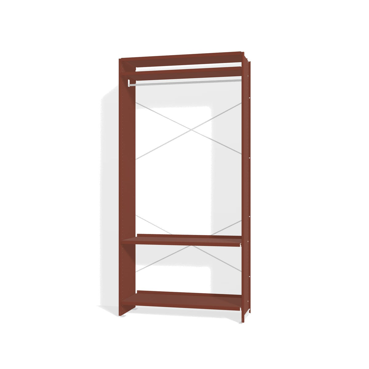 Lehni Aluminium Shelf System Wardrobe, with clothes rail - Pearl Copper - Lehni