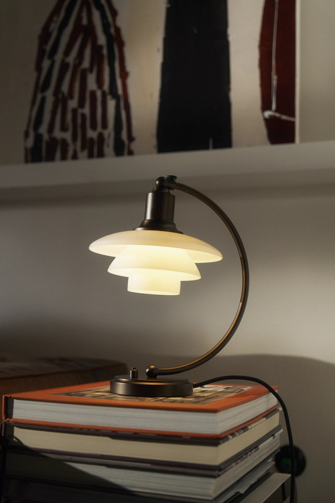 PH 2/2 Luna Aged Brass Opal Table Lamp