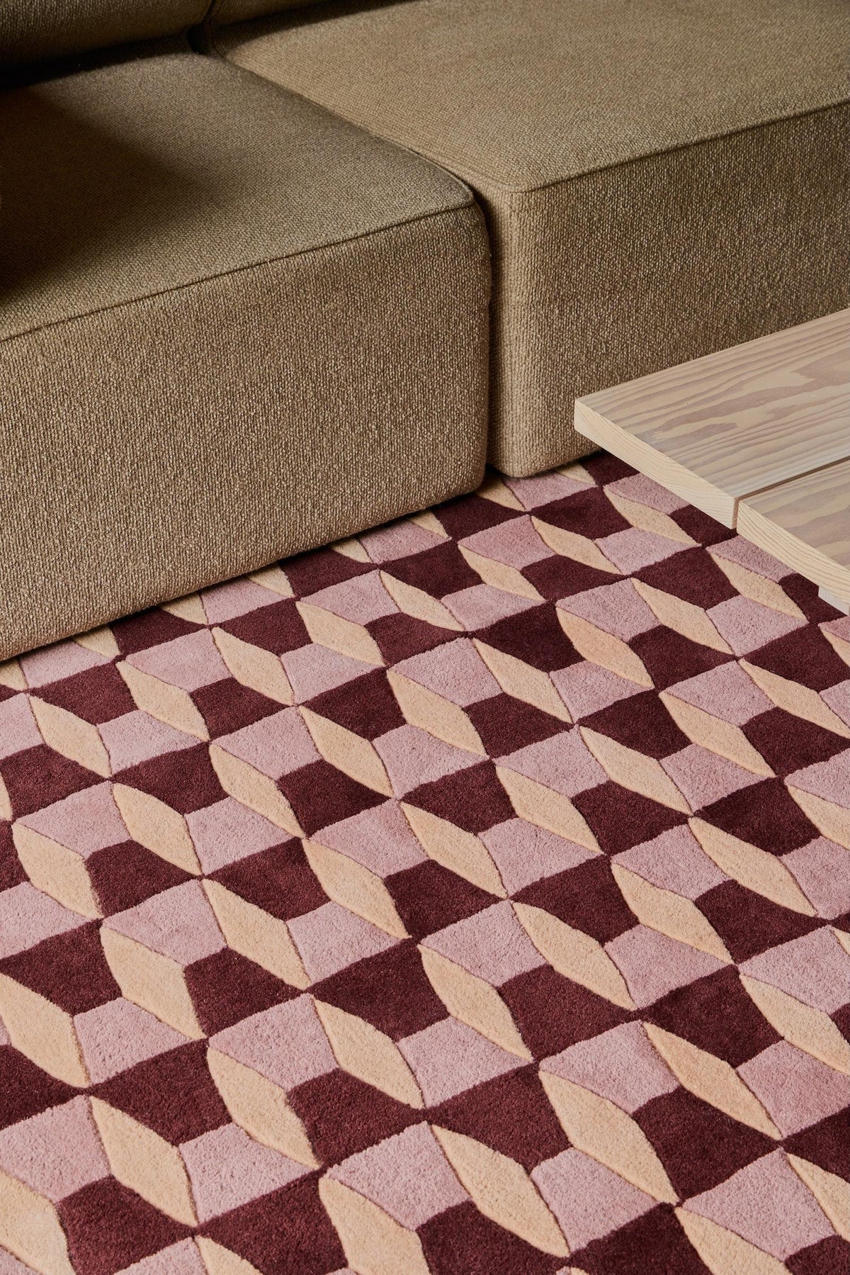 Berry/Oat - Groove Teppich – Massimo Copenhagen – Ansicht 3