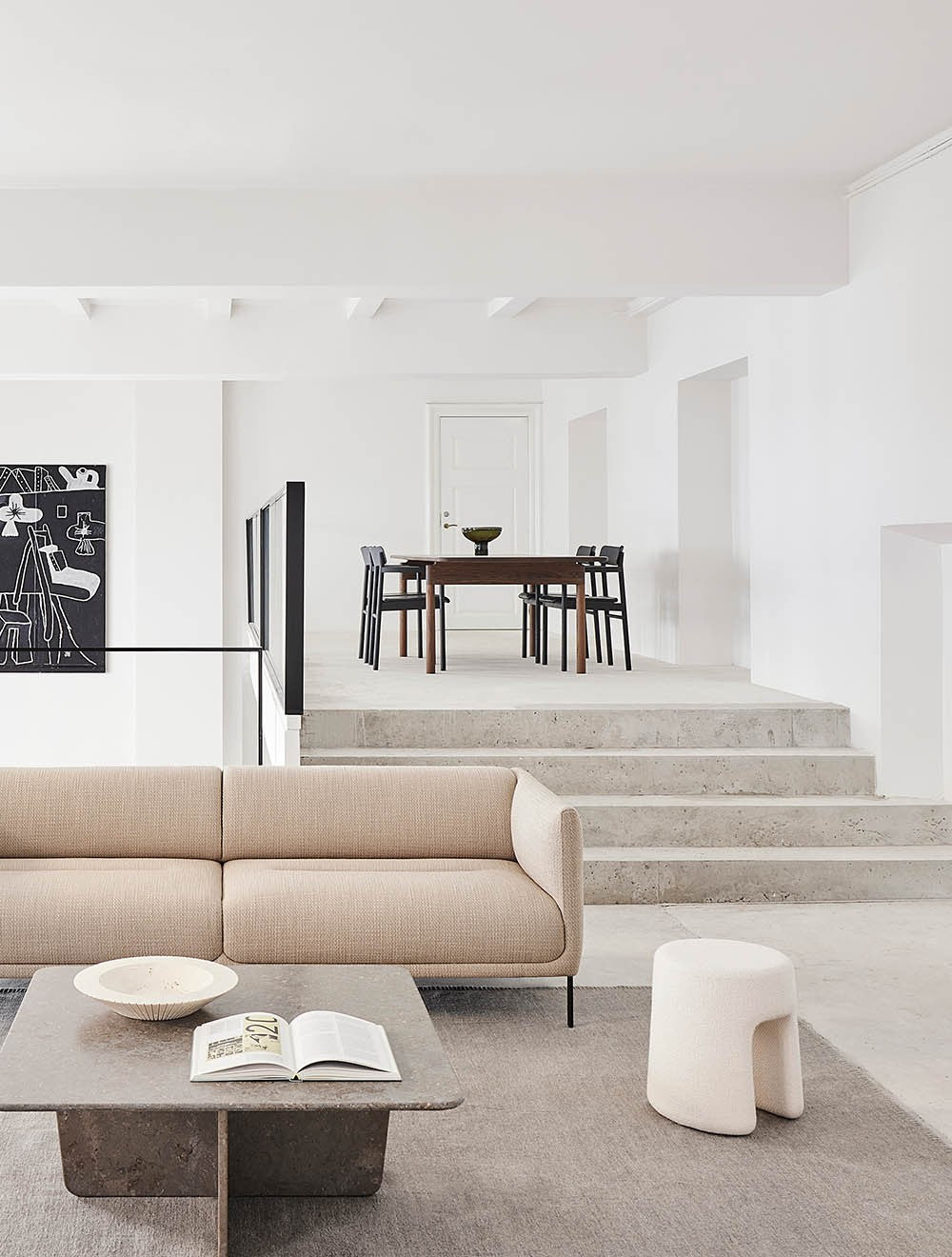 Light Beige with stitches - Escape Kelim Rug