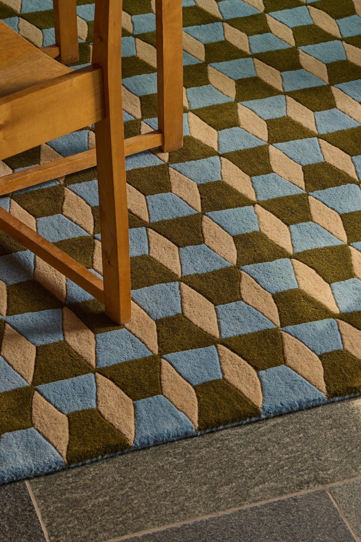 Olive Green/Powder Blue/Oat - Groove Teppich – Massimo Copenhagen – Ansicht 3