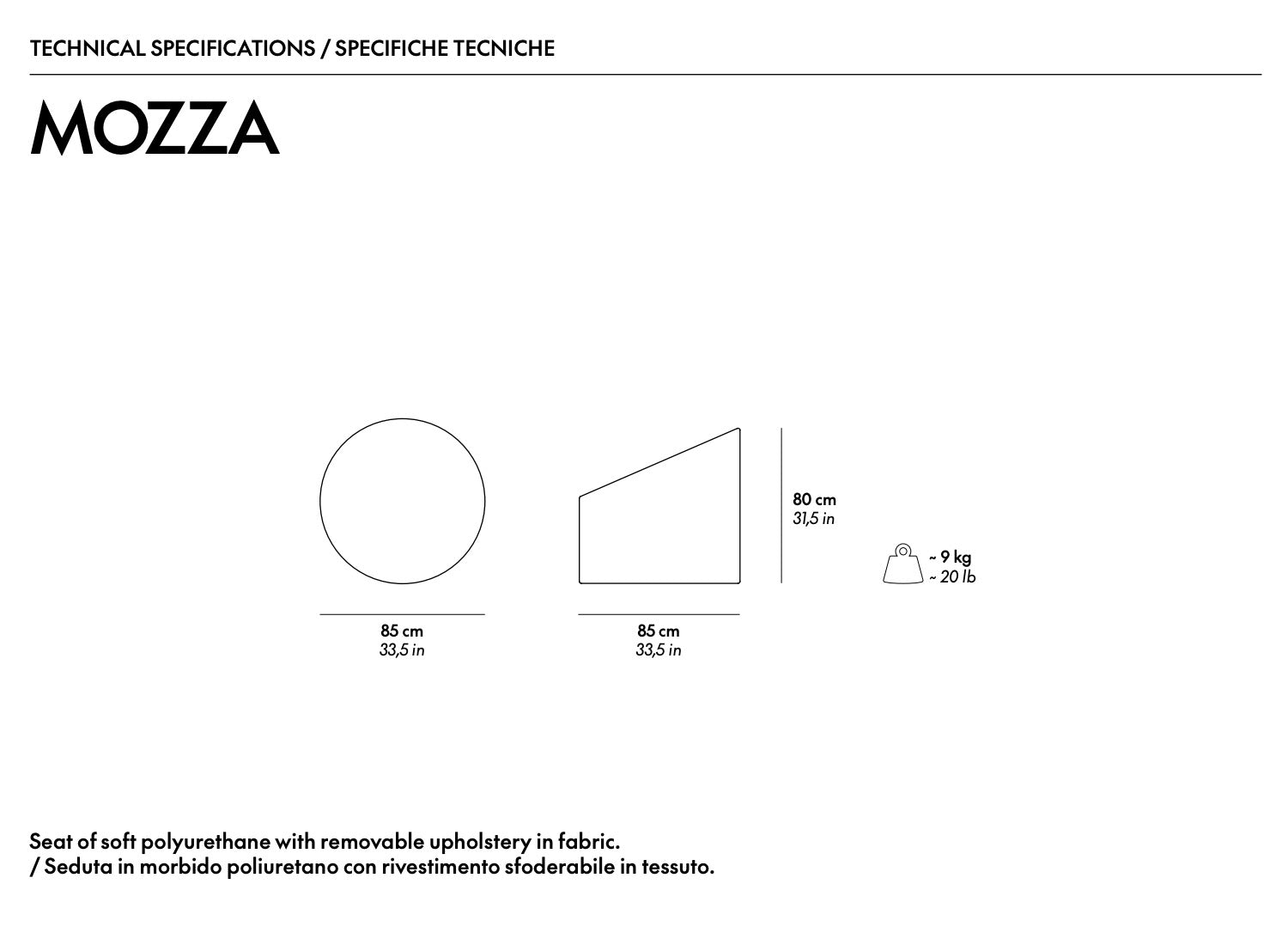 Mozza Pouf - Green Seating by Gufram