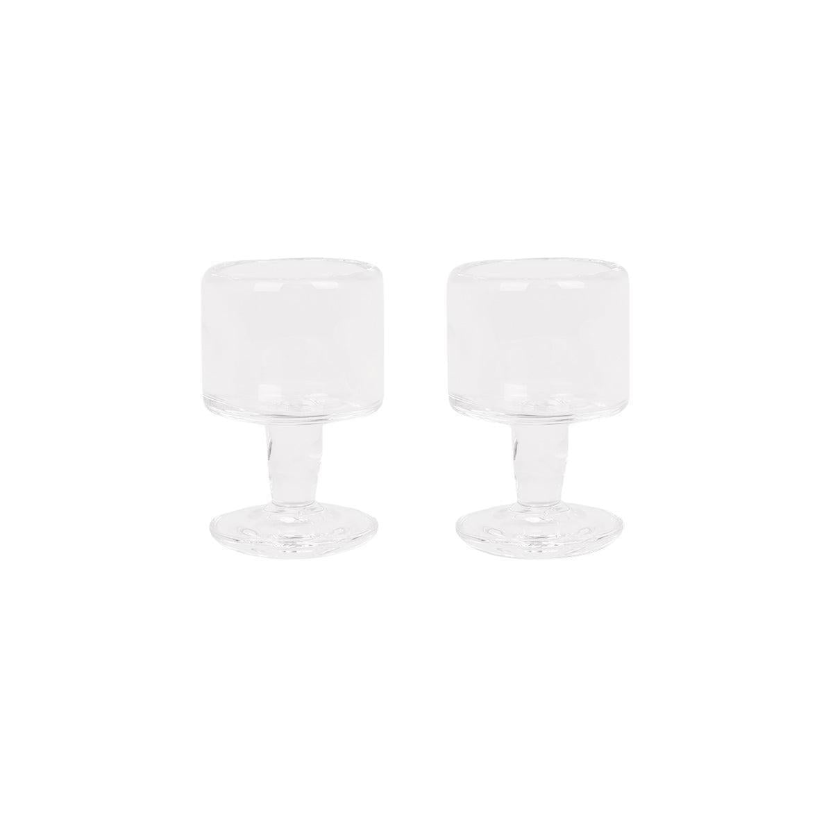 0405 Stem Glass Set of Two – Clear – Small