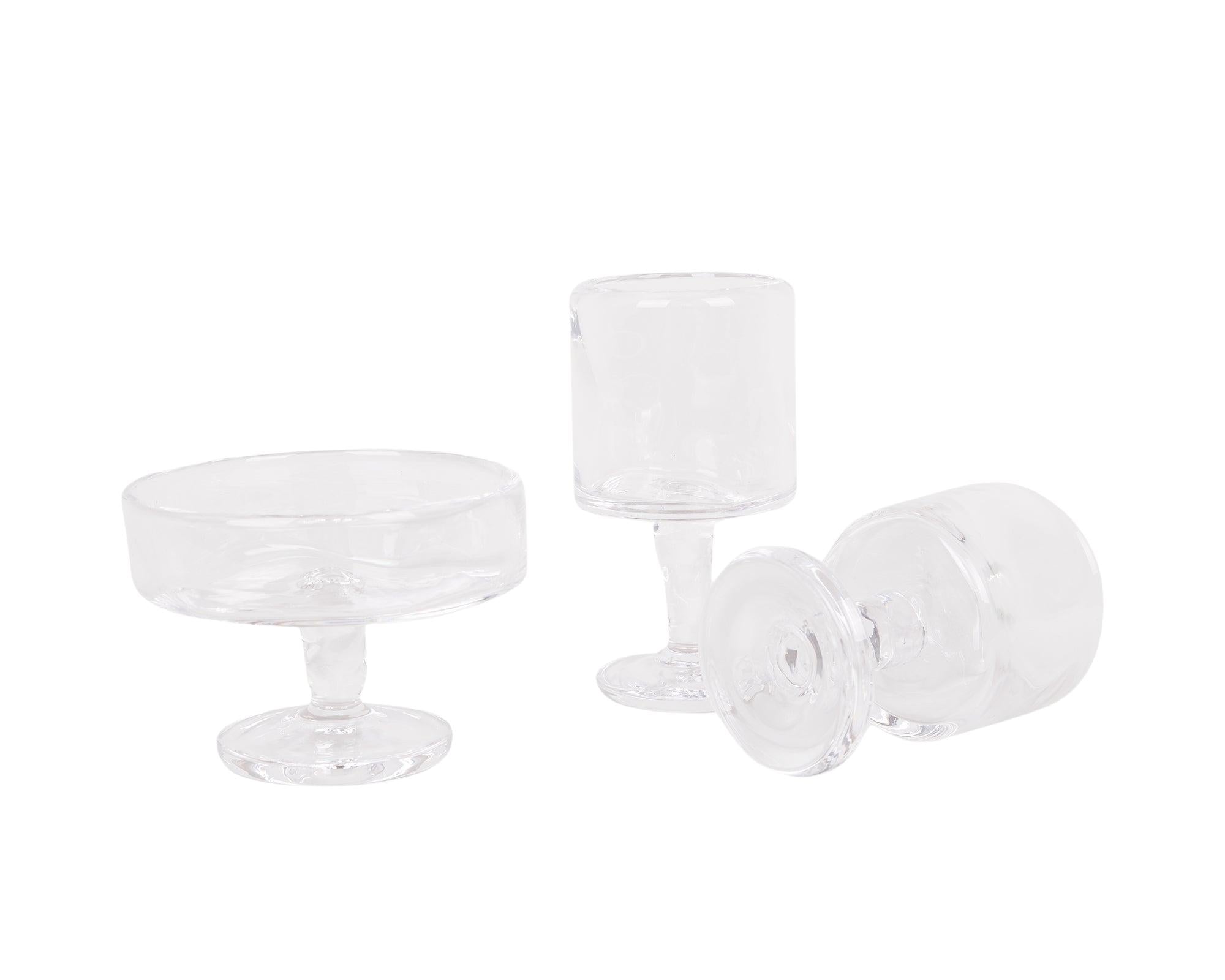 0405 Stem Glass Set of Two – Clear – Wide