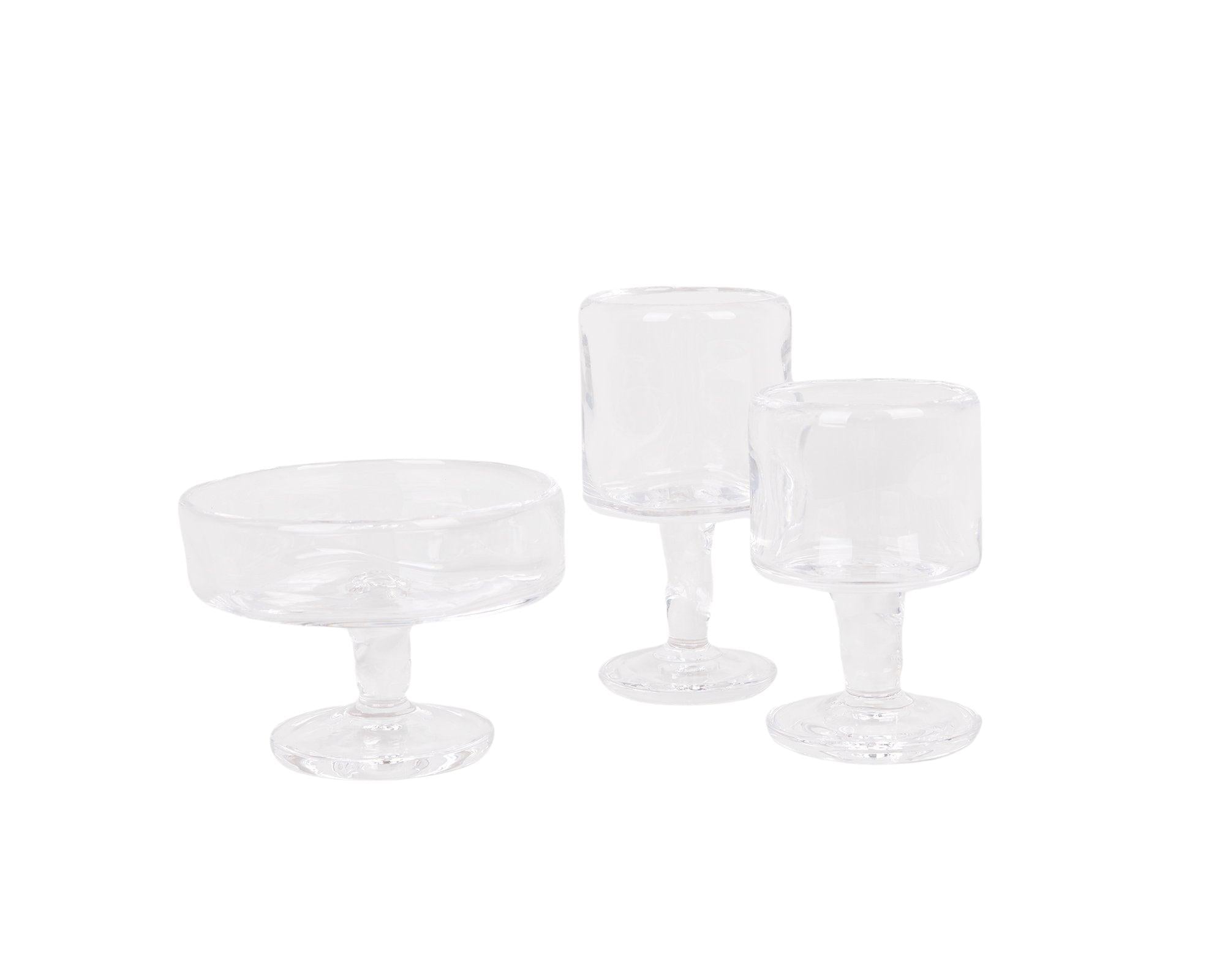0405 Stem Glass Set of Two – Clear – Small