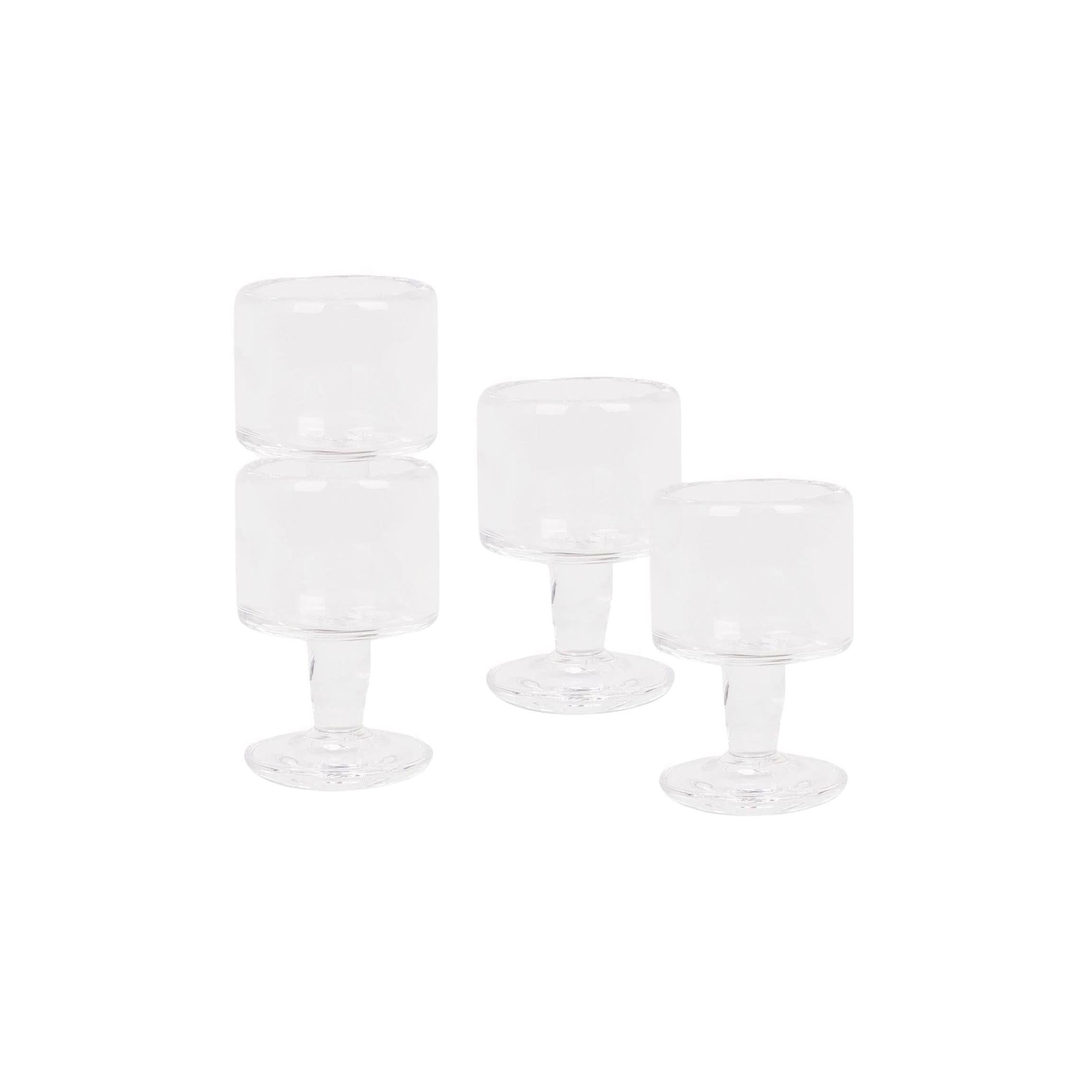 0405 Stem Glass Set of Four – Clear – Small