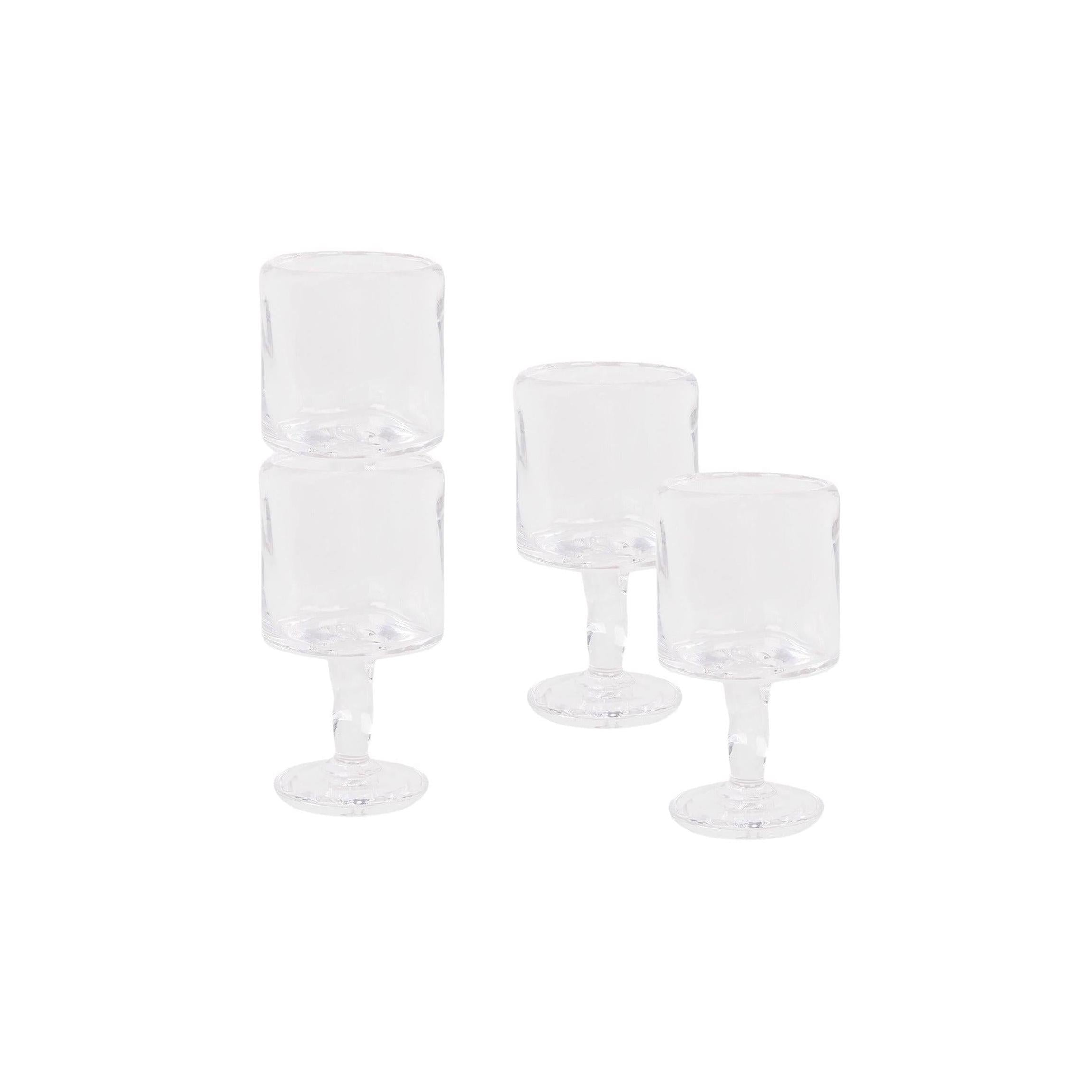 0405 Stem Glass Set of Four – Clear – Medium