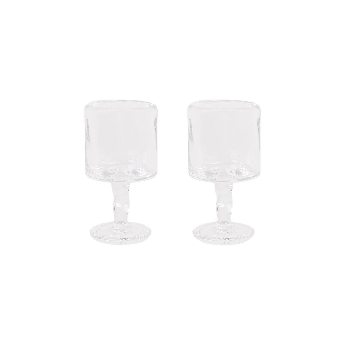 0405 Stem Glass Set of Two – Clear – Medium