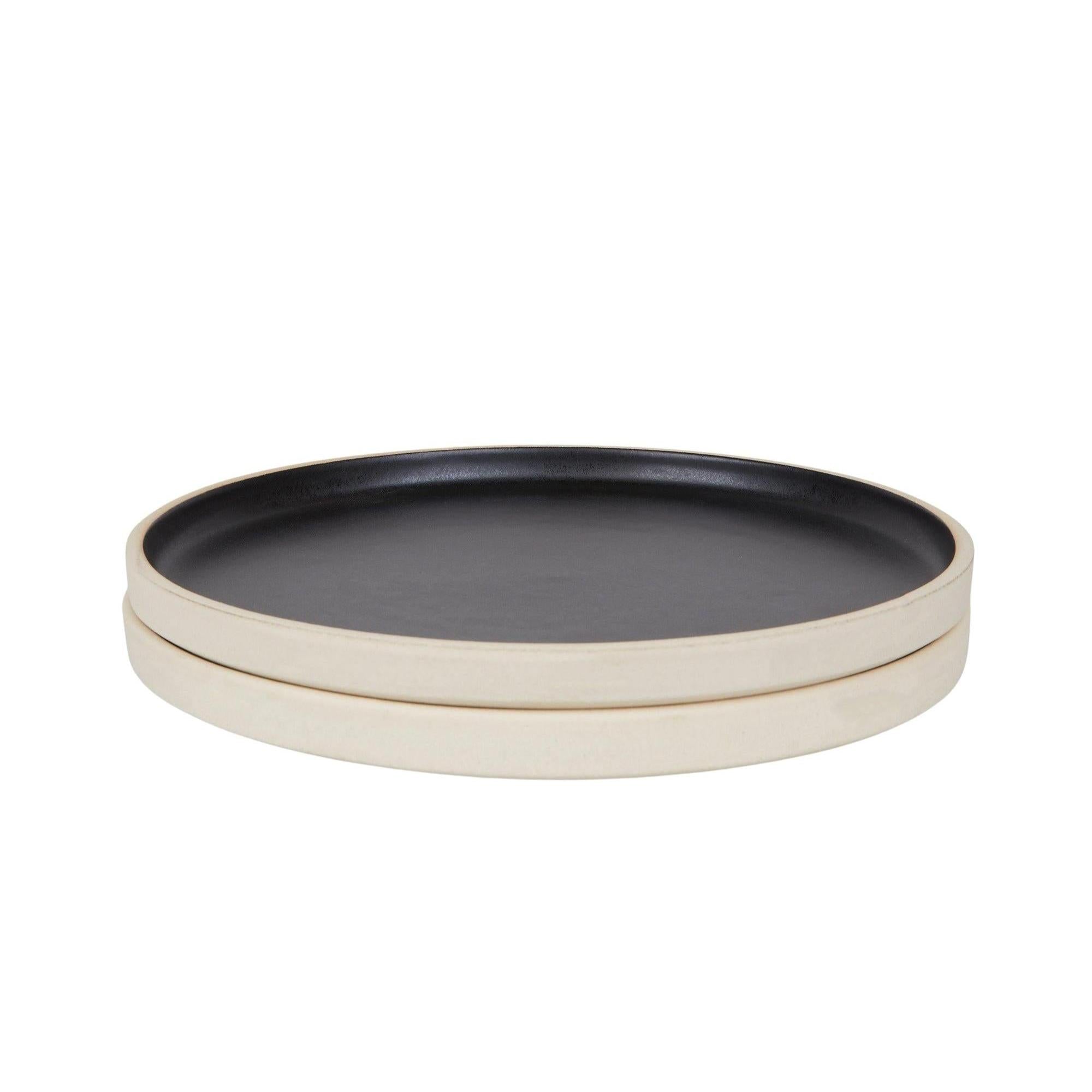 Otto Ceramic Plate Set of Two – Black – Large