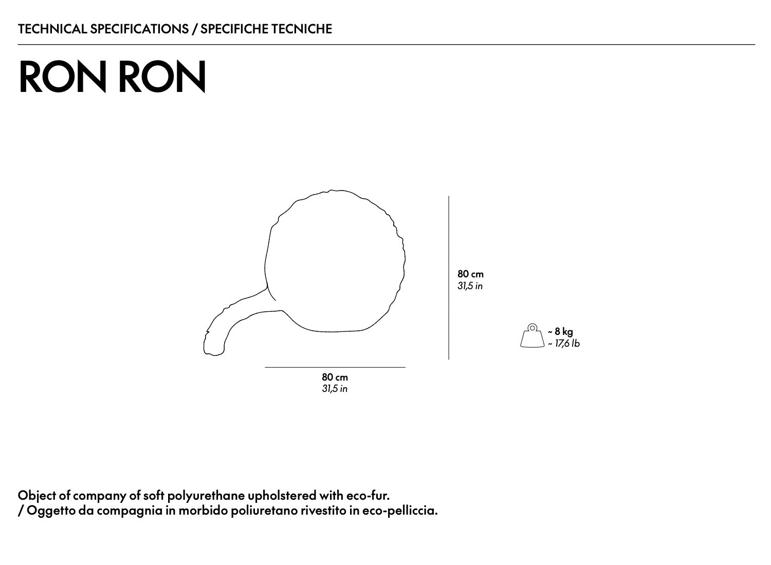 Ron Ron Pouf - White Dekoration by Gufram