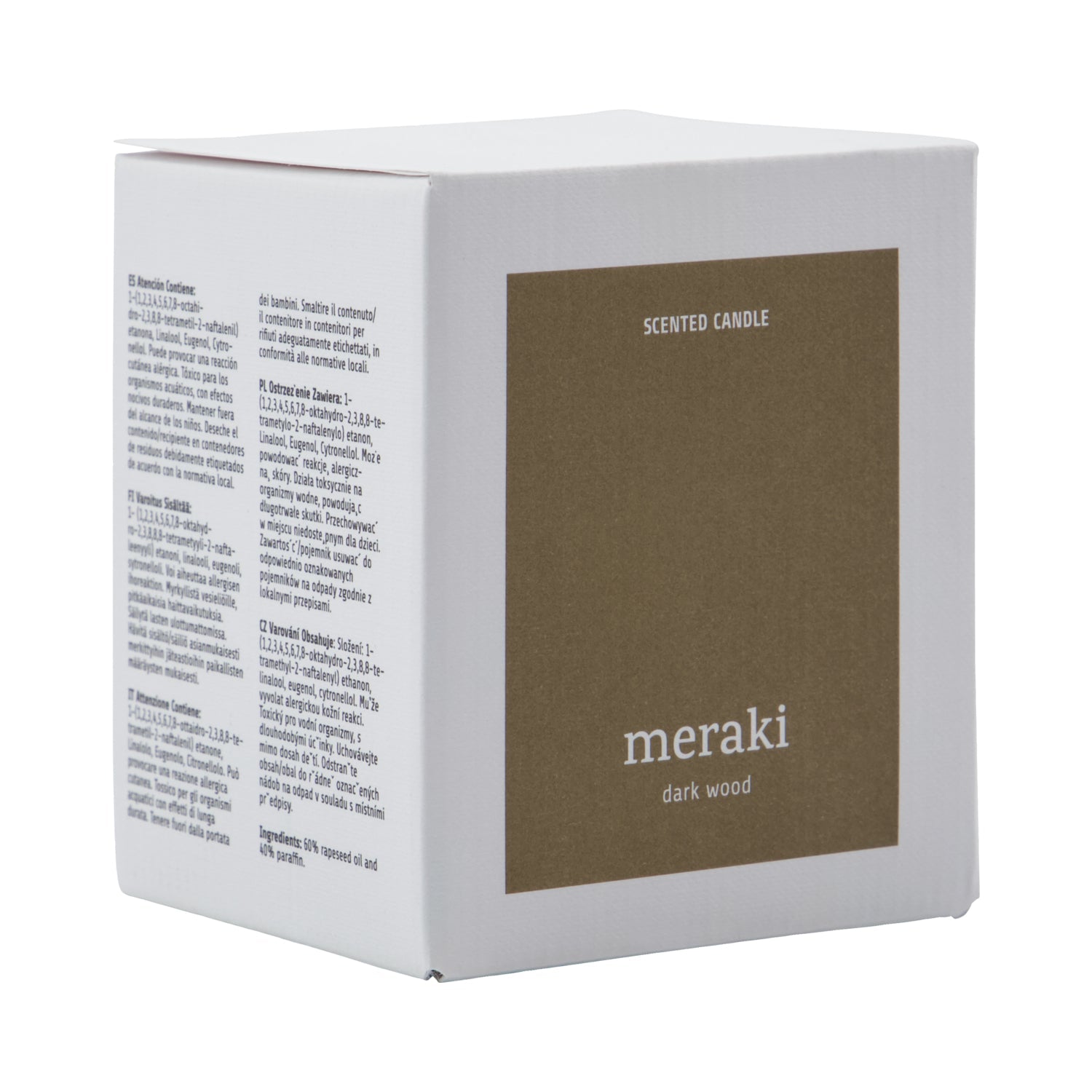 Scented Candle - Dark Wood, Brown Kerzen by Meraki