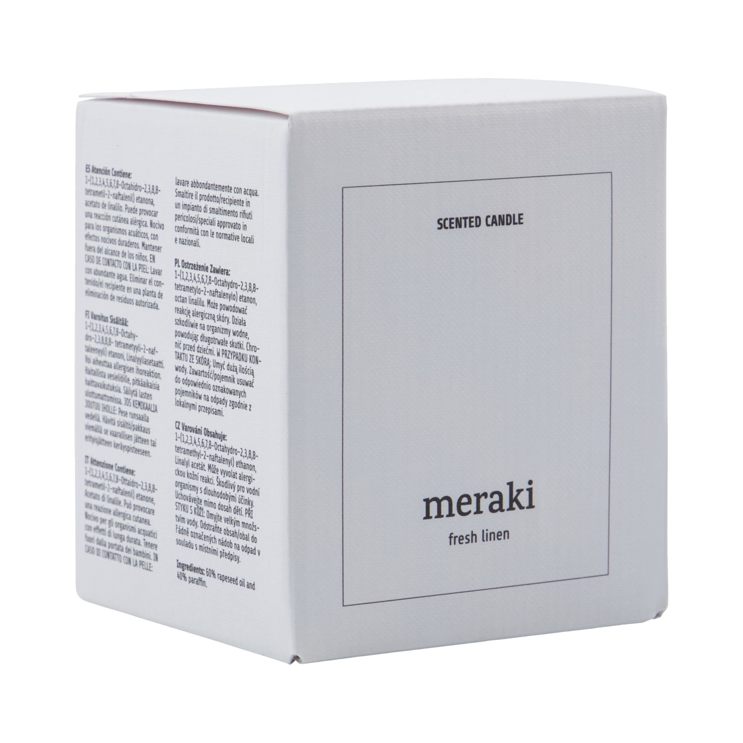 Scented Candle - Fresh Linnen, White Kerzen by Meraki