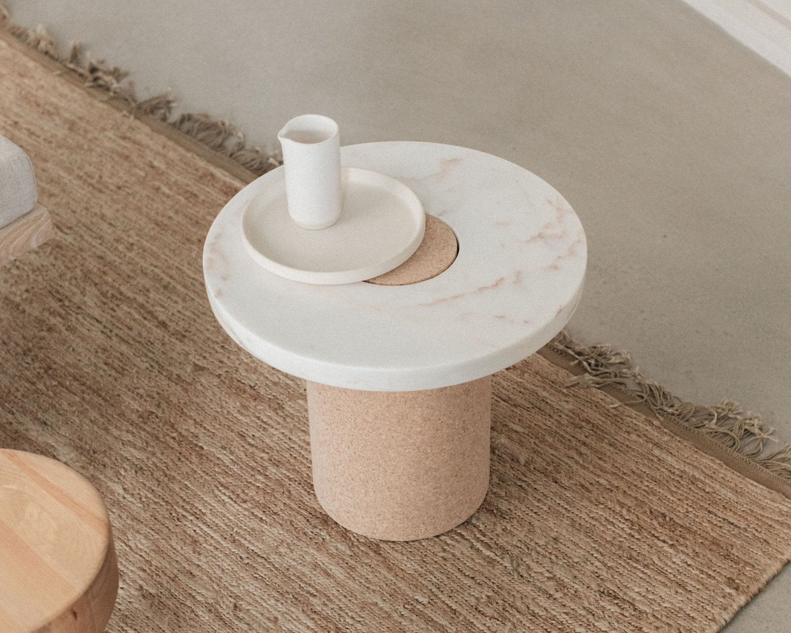 Sintra Table - White Marble / Cork - Small Coffee & Side Tables by Frama