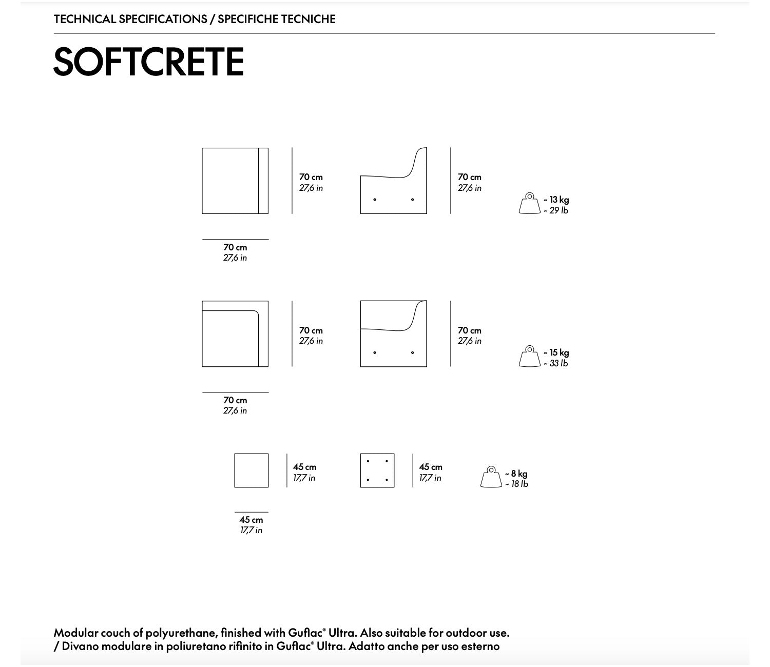 Softcrete Coffee Table - Cube Coffee & Side Tables by Gufram