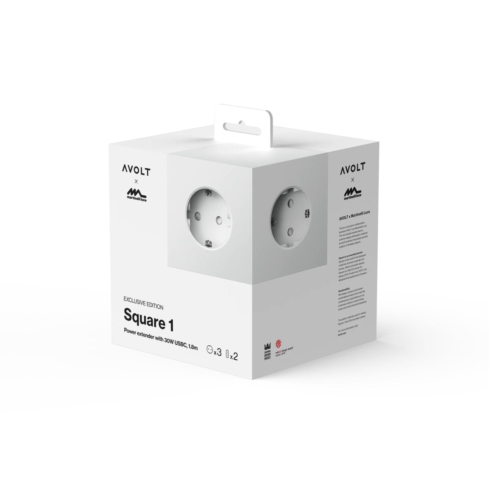 Square 1 USB C - Opal White Dekoration by AVOLT