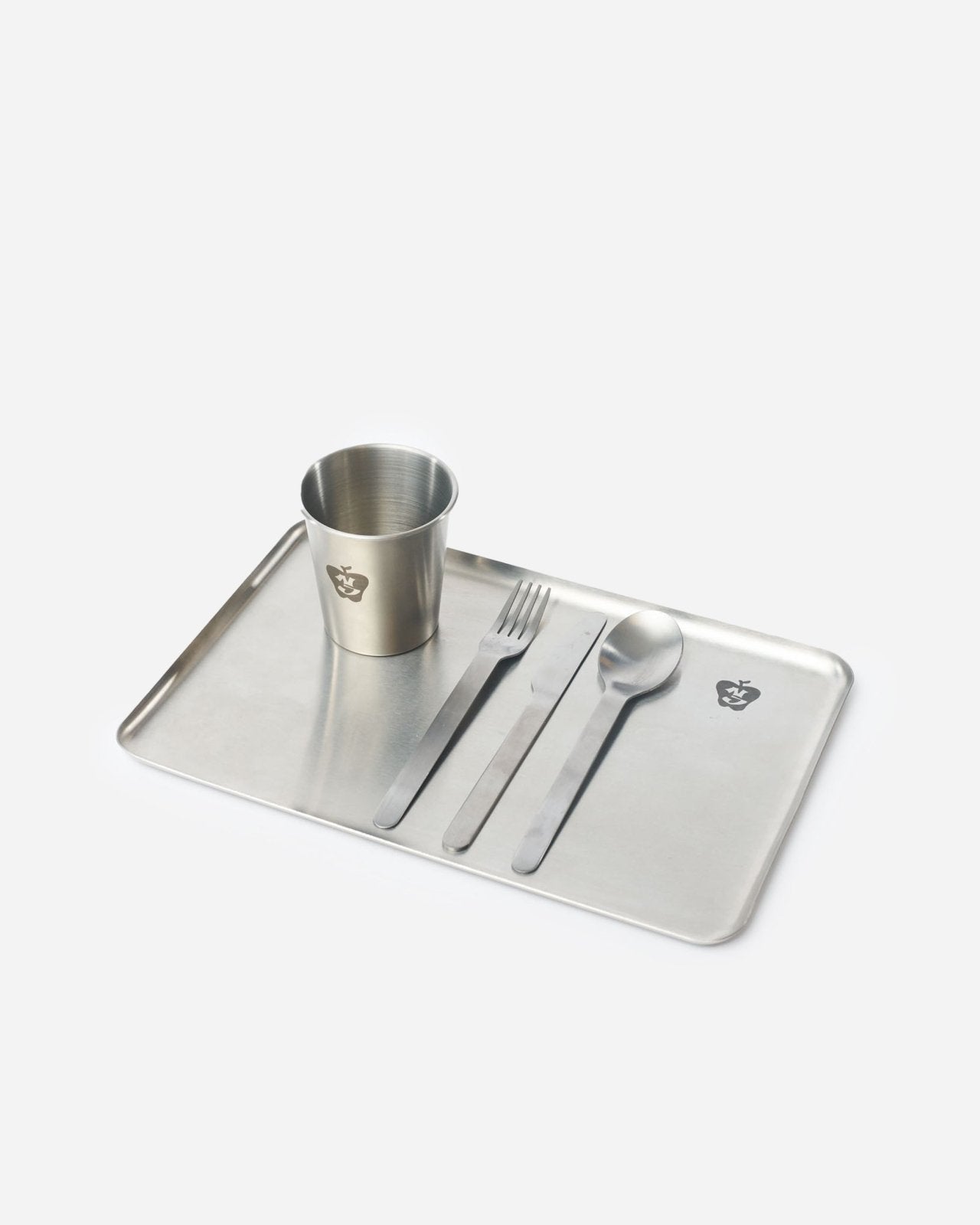 Steel Plate - Stainless steel serving tray set tableware by NIKO JUNE