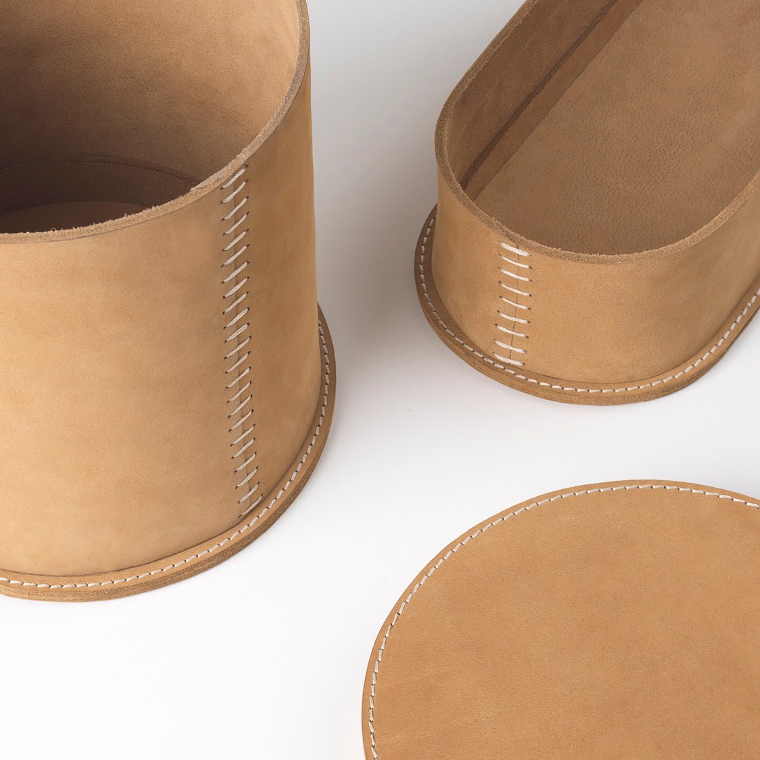 Stitched Leather Box – L Accessories by Kristina Dam Studio