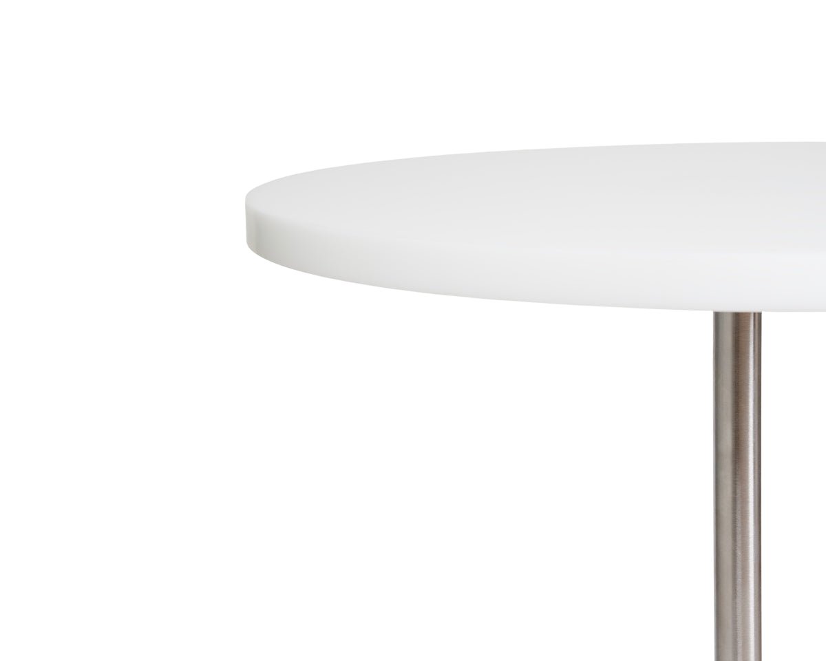 Table 57 - White / Stainless Steel - Ø70 Dining Tables by Frama