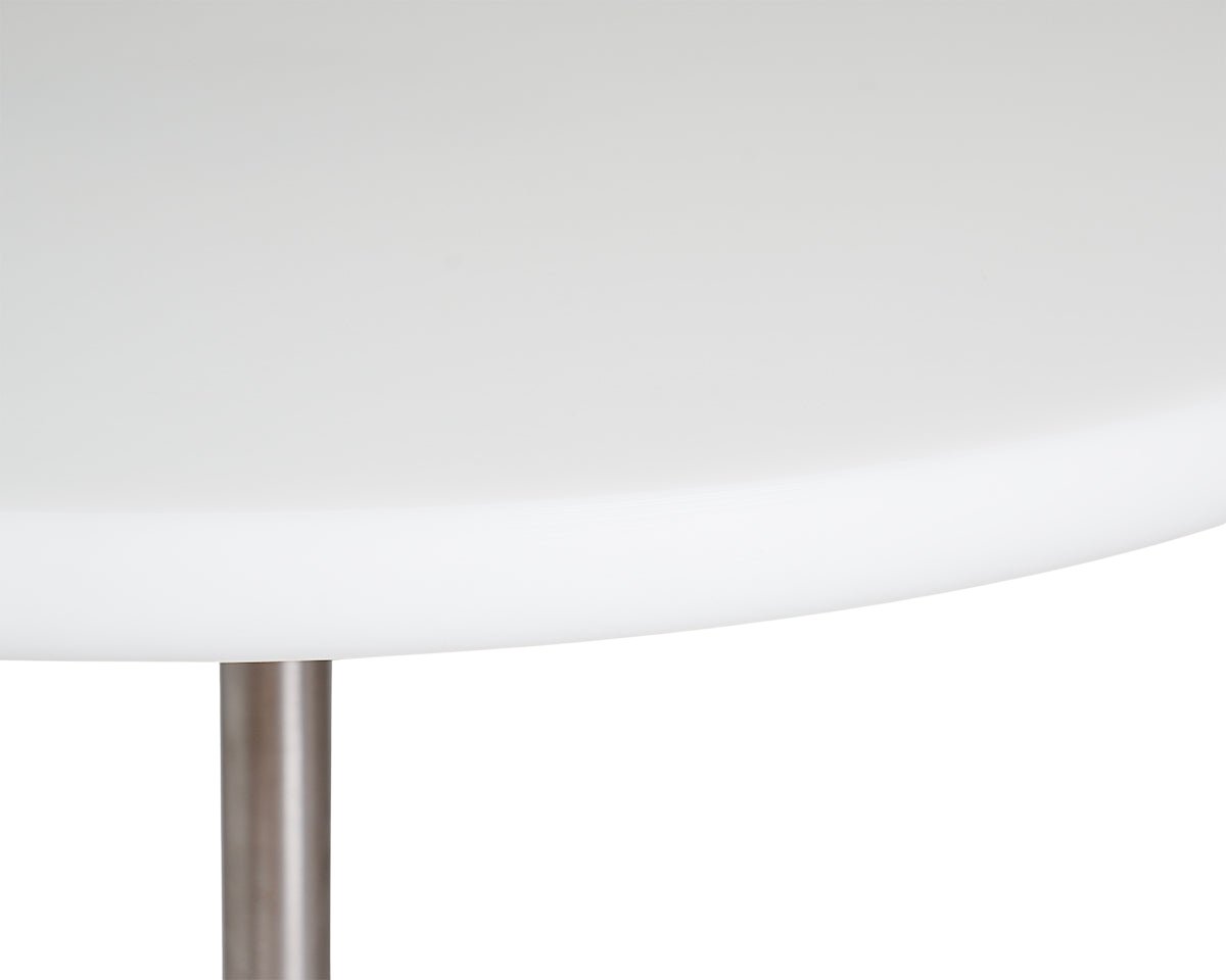 Table 57 - White / Stainless Steel - Ø70 Dining Tables by Frama