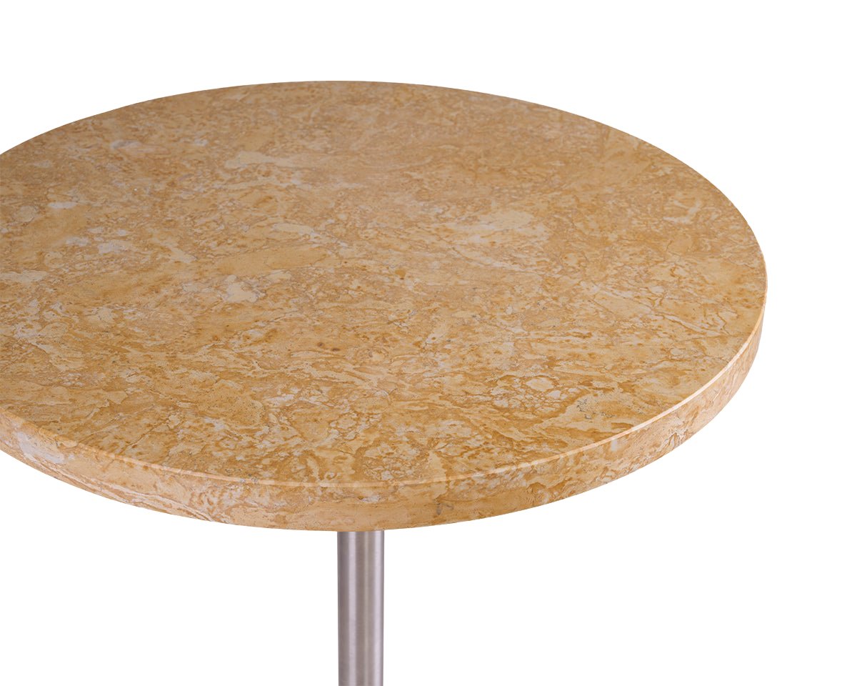 Table 57 - Yellow Limestone / Stainless Steel - Ø55 Dining Tables by Frama