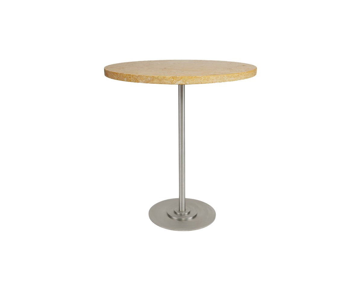 Table 57 - Yellow Limestone / Stainless Steel - Ø70 Dining Tables by Frama