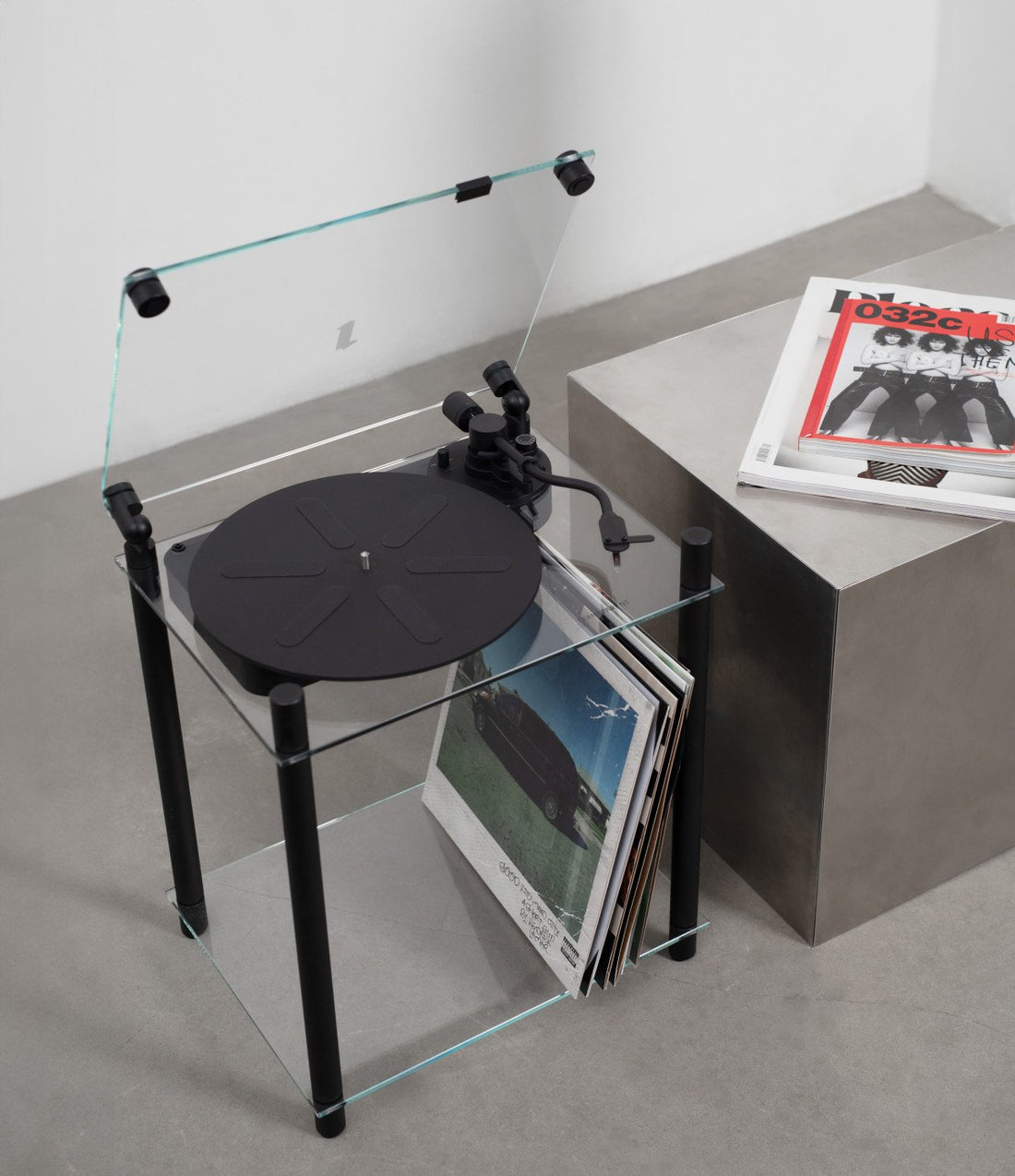 Transparent Turntable Ständer - Schwarz