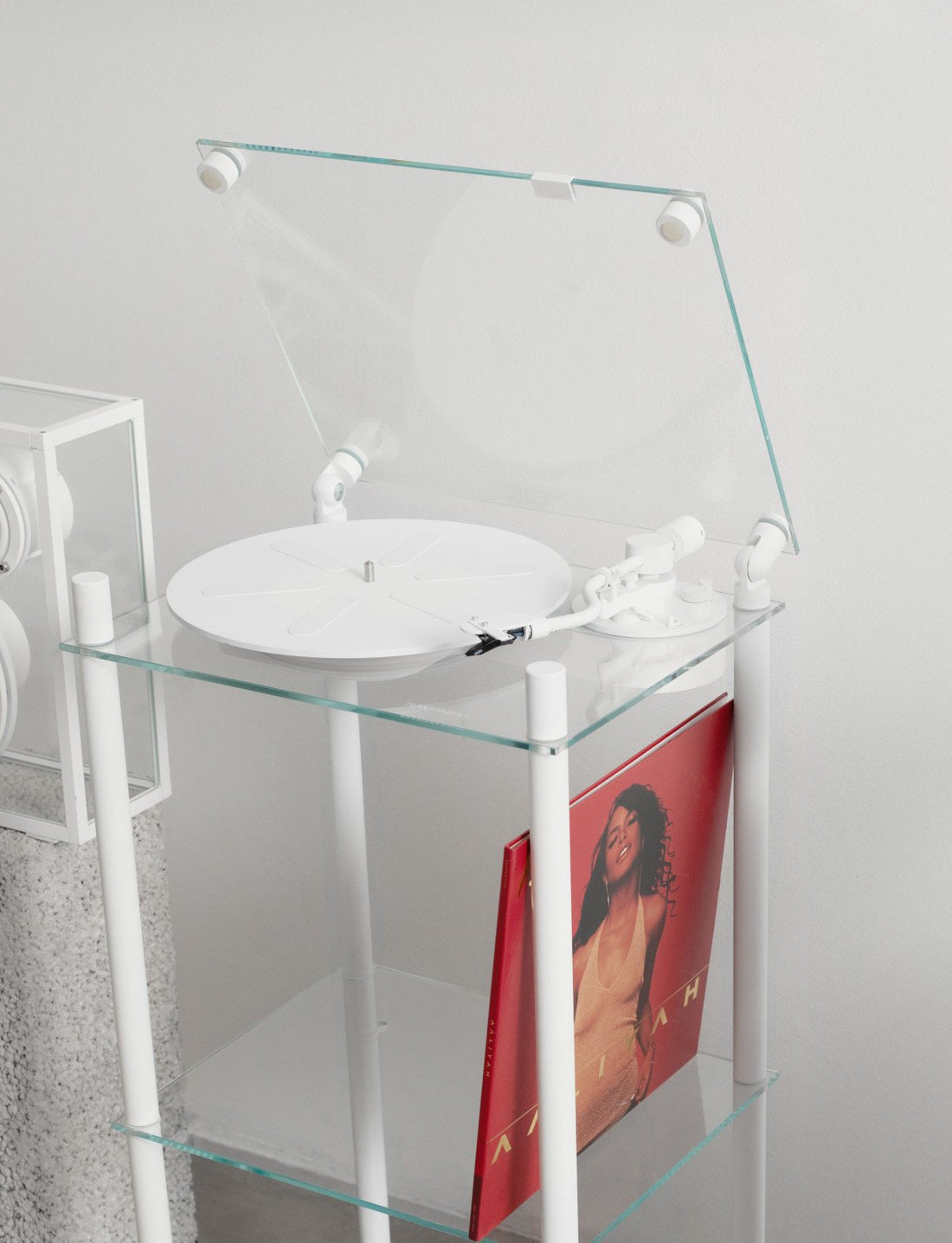 Transparent Turntable Ständer - Weiß
