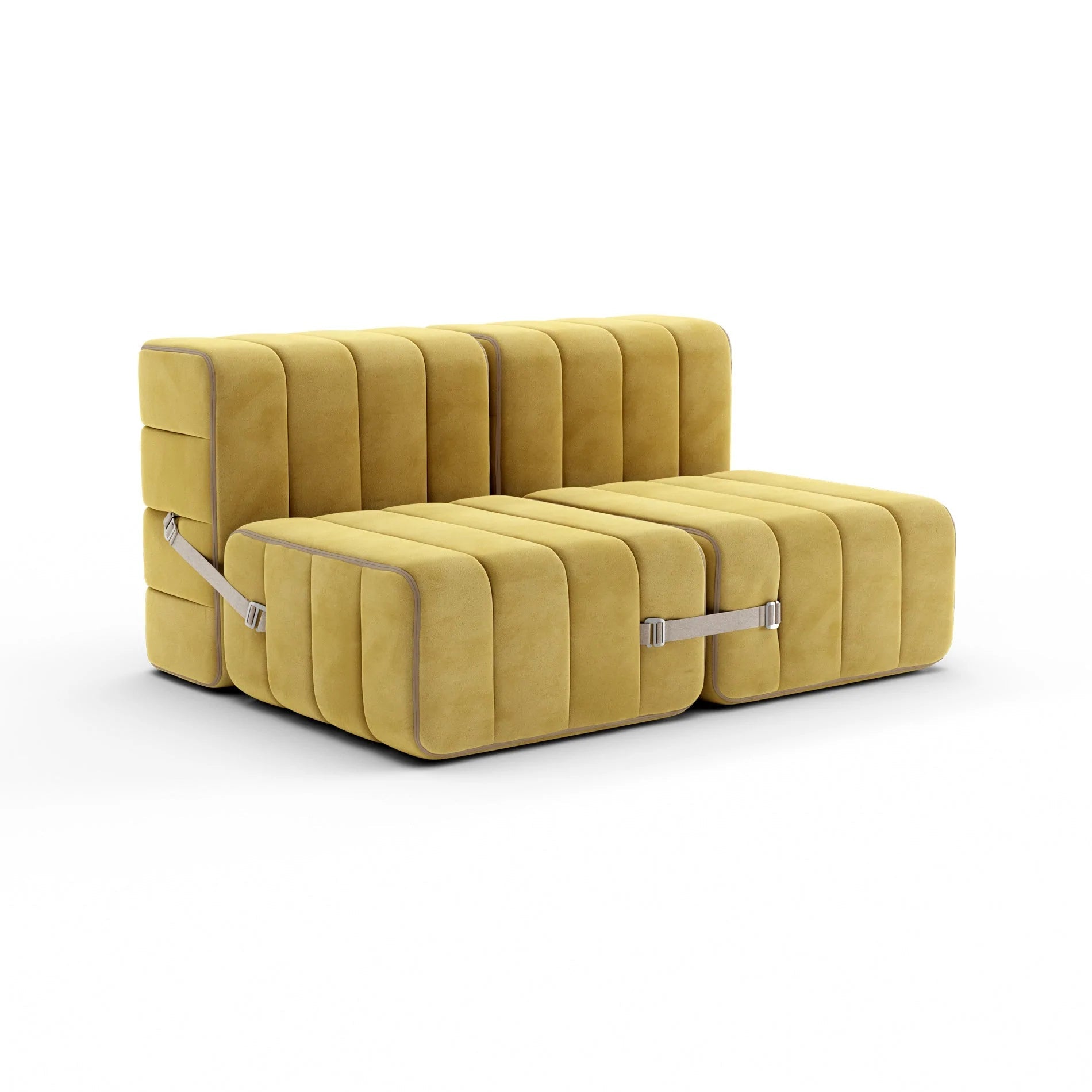 Modulares Sofa-System Curt - Barcelona Cornhusk Sofas von Ambivalenz