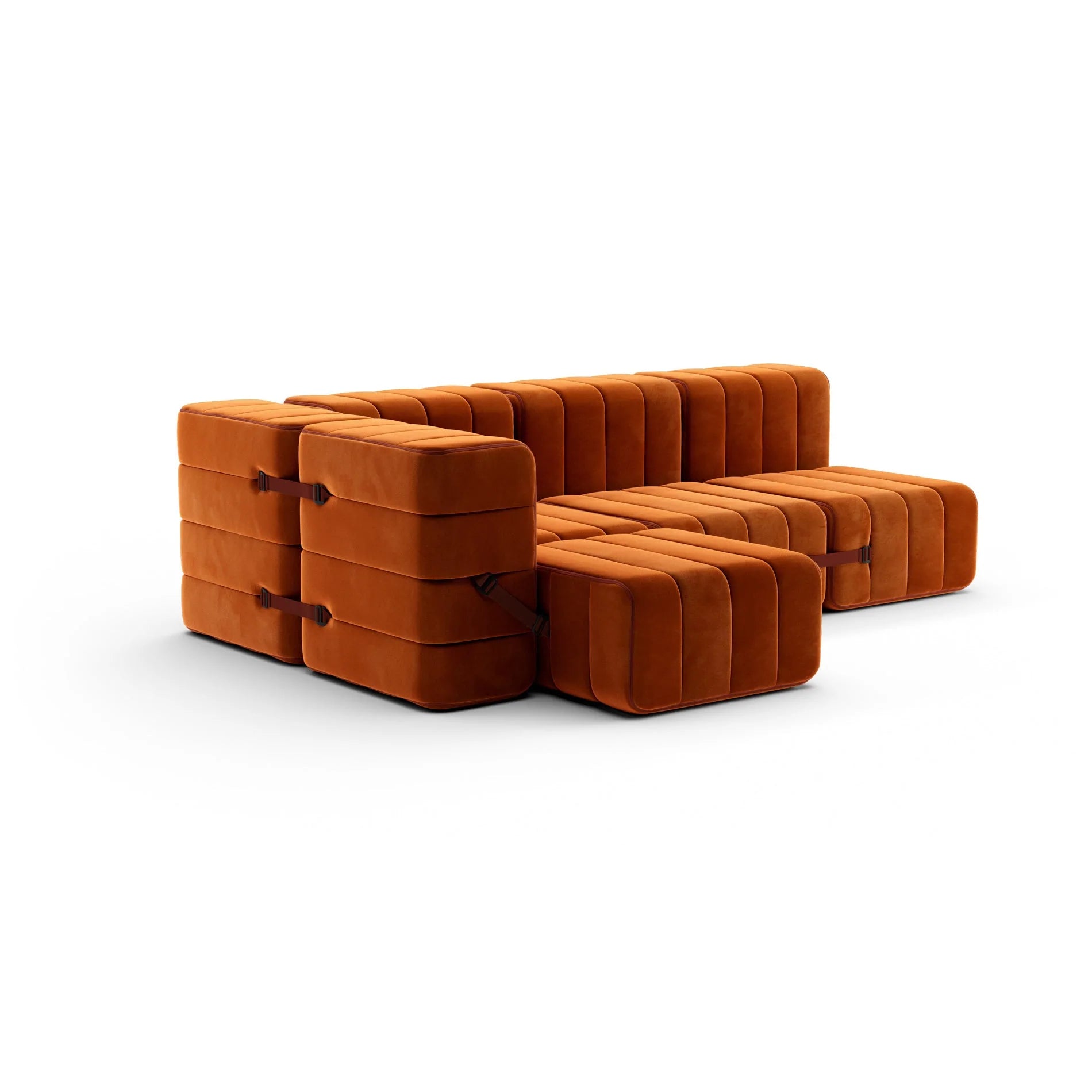 Curt modular sofa system - Barcelona Russet sofas from Ambivalenz