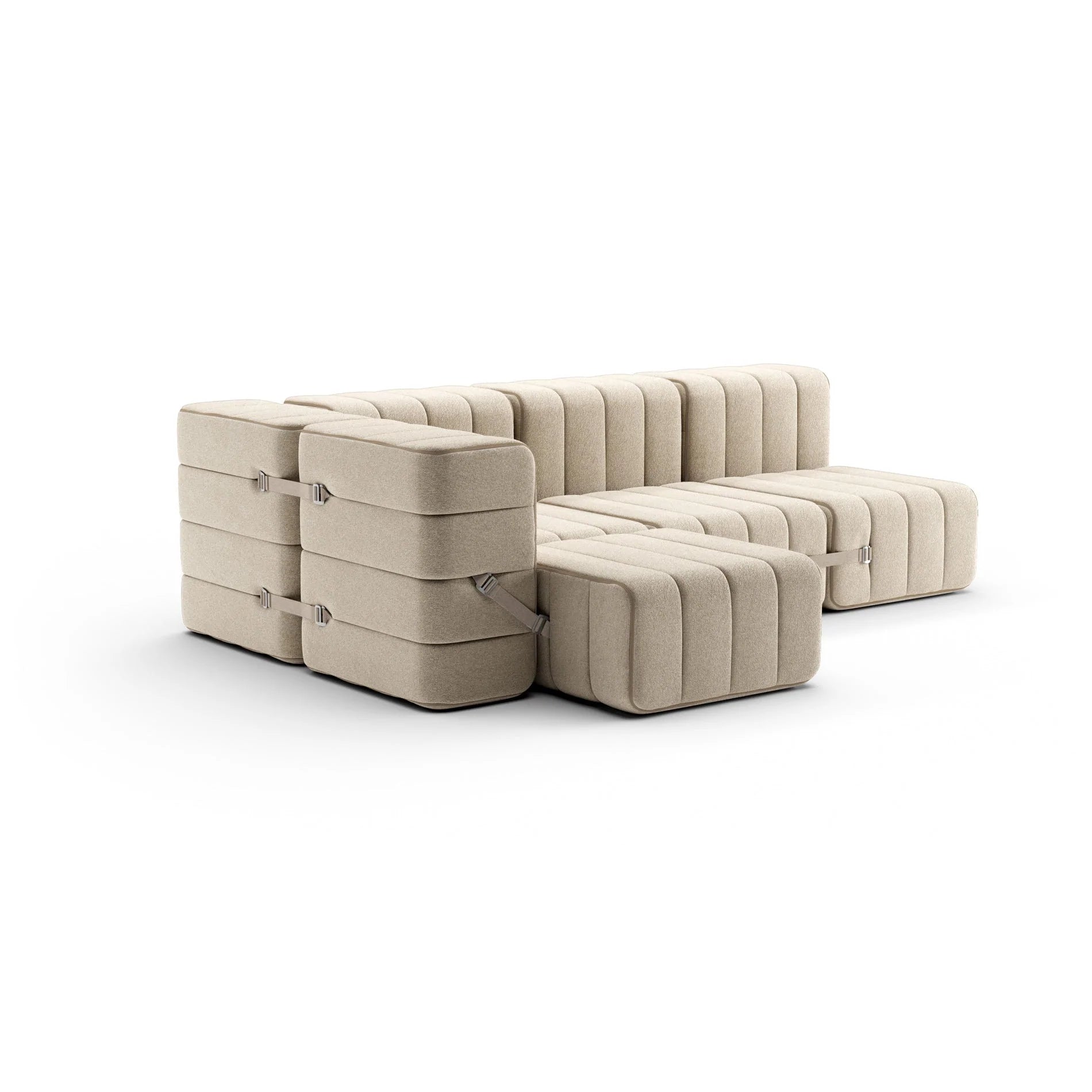 Modulares Sofa-System Curt - Jet Grau / Beige