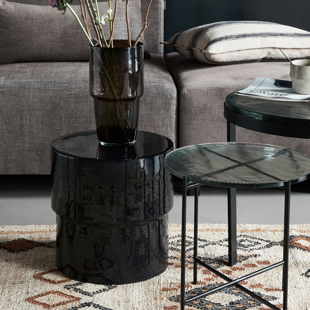 Nivo side table - Black Side table by House Doctor