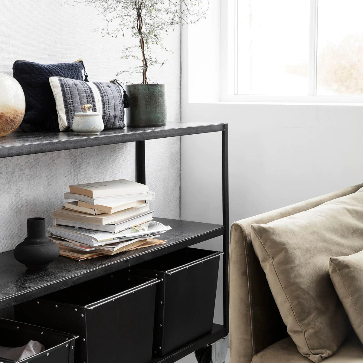 Shelf with castors - Black - h98cm Shelf by House Doctor