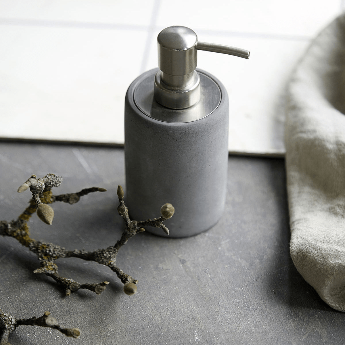 Soap dispenser Cement - Gray Soap dispenser by House Doctor
