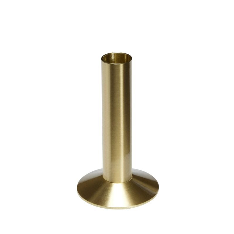 Sleek - Brass candle holder Candle holder by Hübsch Interior