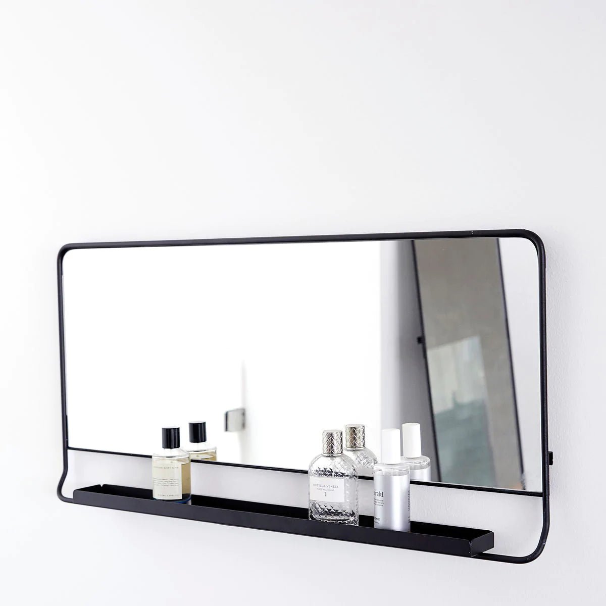 Spiegel mit Ablage - Chic - Schwarz - 80x40cm